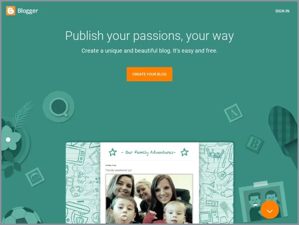 Blogger CMS Platform Screenshot
