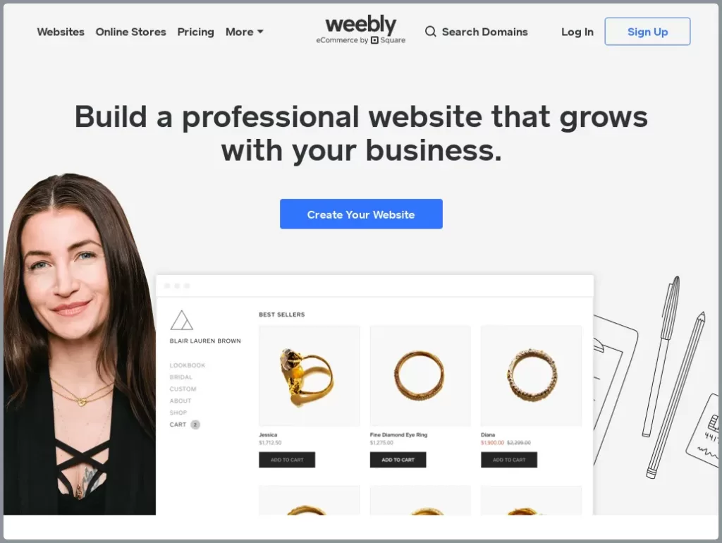 Weebly CMS Platform Screenshot