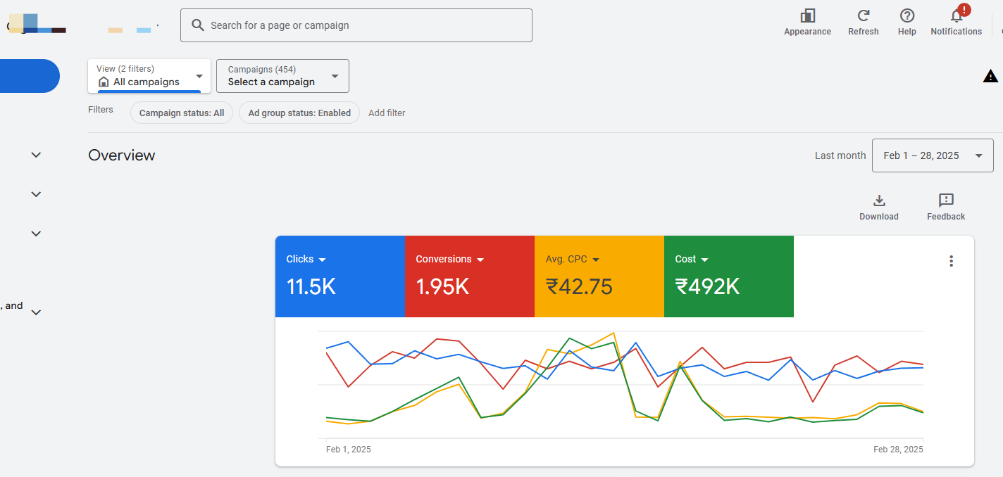 Google Ads Result Feb 2025